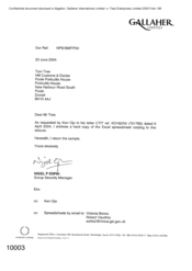 Gallaher Limited[Letter from Nigel P Espin to Tom Tree regarding an enclosed copy of the excel spreadsheet in relation to the seizure requested by Ken Ojo]