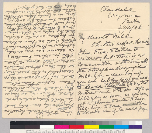 Letter to A.C. Lawson from Jessie (Kerr) Lawson: April 20, 1906