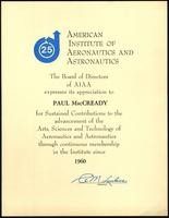 American Institute of Aeronautics and Astronautics certificates (7 items)