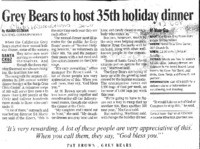 Grey Bears to host 35th holiday dinner