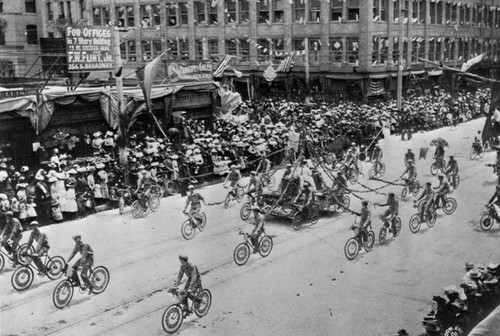 Commercial High School bicycle float