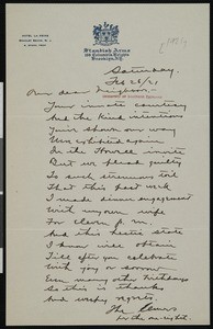C.W. Elmer, letter, 1921-02-26, to Hamlin Garland