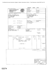 [Invoice for Atteshlis Bonded Store Ltd from Gallaher International Limited regarding 800 cartons of Sovereign Classic cigarettes]