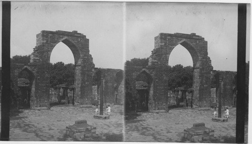 Ruins of Kutu of Mosque and Arm of Rinoun, near Delhi, India
