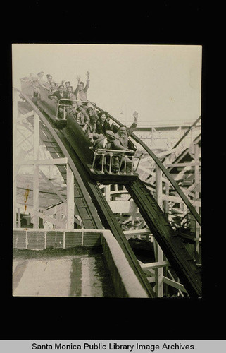 Roller coaster at the Ocean Park Pier, Santa Monica, Calif