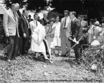 Groundbreaking ceremony for new public library, 1965