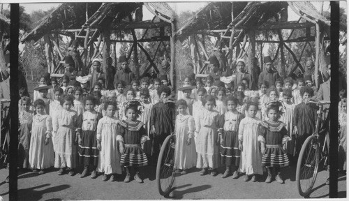 Arab school children from Cairo in New Park- south of Nile Bridge. Egypt