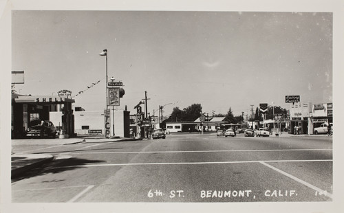 6th Street Beaumont, with a Firestone store and 76 and Shell gas stations