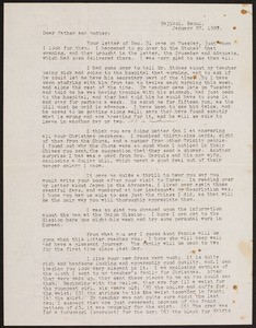 V.W. Peters, letter, 1929.1.27, Sajikol, Seoul, Korea, to Father and Mother, Rosemead, California, USA