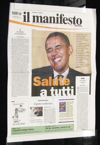 Italian Communist Party Newspaper Featuring Barack Obama