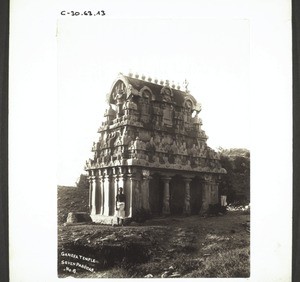 "Ganesha temple carved from a single block of stone. India."