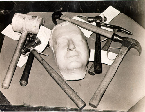 [Evidence, including a "death mask" of a slain guard, used in trial of convicts who made a failed escape attempt from Alcatraz Prison]