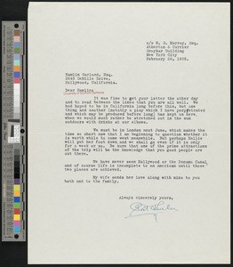 Post Wheeler, letter, 1935-02-28, to Hamlin Garland