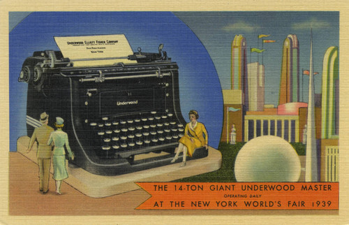 The 14-Ton Giant Underwood Master operating daily at the New York World's Fair 1939