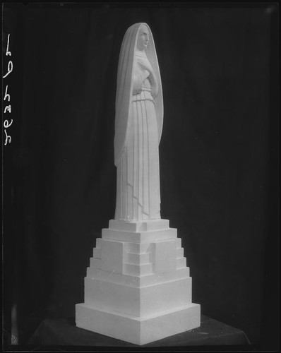 Model of the statue of Saint Monica by the sculptor Eugene Morahan, circa 1934