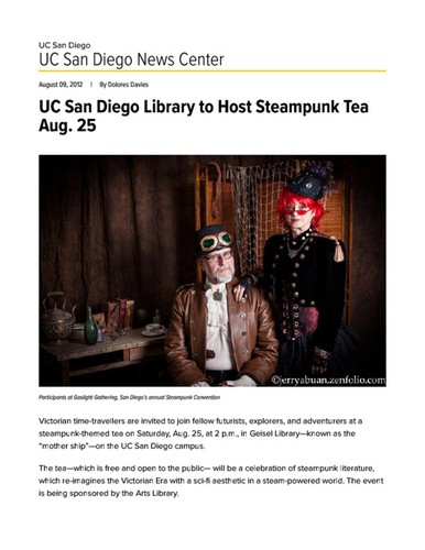 UC San Diego Library to Host Steampunk Tea Aug. 25