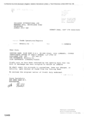 [Letter from ABN AMRO Bank NV to Gallaher International Ltd regarding the acceptance of Bill of Exchange]