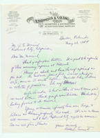 Correspondence from William Enomoto to J. Elmer Morrish