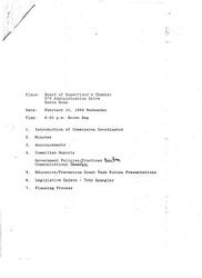 Agenda for February 10, 1988 meeting