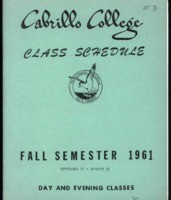 Cabrillo College class schedule fall semester 1961