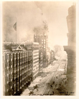 Call Building burning - April 18, 1906