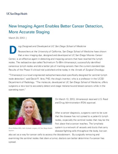 New Imaging Agent Enables Better Cancer Detection, More Accurate Staging