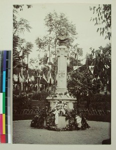 Jean Laborde's monument in Andohalo Park, Antananarivo, Madagascar, ca.1900