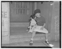 Dog bites burglar, Vera Drobshoff with dog "Ming Toy"