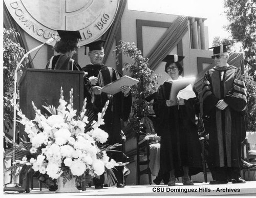 Professors receiving awards at commencement