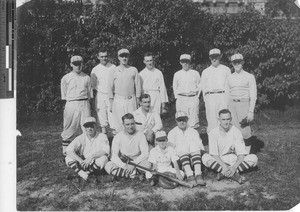 Priests with a baseball team at Hong Kong, China, 1925