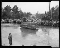 "Chinese Barge" float in the Tournament of Roses Parade, Pasadena, 1934