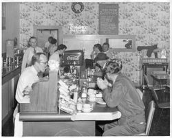 Sebastopol Lions Club Pancake Day at Johnny and Anne's Restaurant, about 1955 (Sebastopol Lions Club scrapbook photo)