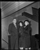 Witness Dorothy Dunbar (Dorothy Wells Lawson) with Mr. and Mrs. Lou Smith, Los Angeles, 1939