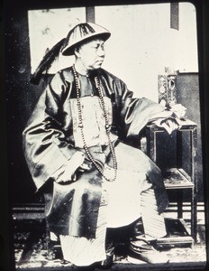 Chinese mandarin dressed in traditional clothing, Changde, Hunan, China, ca.1900-1919