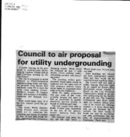 Council to air proposal for utility undergrounding