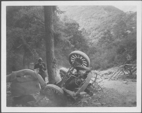 Truck accident and a man, Mount Wilson