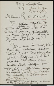 Robert Underwood Johnson, letter, 1914-06-06, to Hamlin Garland