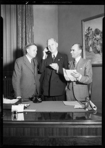 Mayor Porter & Mr. Beck at Mayor Porter's office, Southern California, 1932