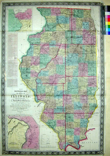 New sectional map of the State of Illinois : compiled from the United States surveys also exhibiting the internal improvements, distances between towns villages & post offices the outlines of prairies, woodlands, marshes & the land donated to the state by the genl. govt. for the purpose of internal improvements / by J.M. Peck, John Messinger, and A.J. Mathewson