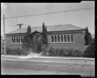 School to church (?) after the Long Beach earthquake, Southern California, 1933