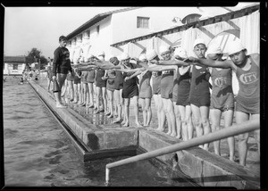 Swimming class, Griffith Park pool, Los Angeles, CA, 1931