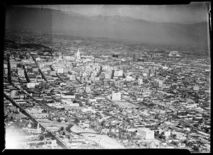 Aerial views of Los Angeles looking North, 1954