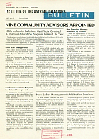 Institute of Industrial Relations Bulletin, Vol. 1, No. 3, October 1958