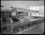 Cafeteria counter and kitchen at Pokey's restaurant