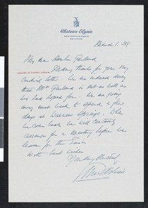 George Arliss, letter, 1939-03-01, to Hamlin Garland
