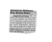 Consumers Software gets airline order