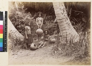 Portrait of girls collecting water, Papua New Guinea, ca. 1890