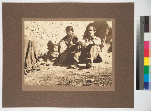 Squaw man and his Navajo wife - a type of white man of early days. The picture was made in 1886 - Navajo Reservation, Arizona
