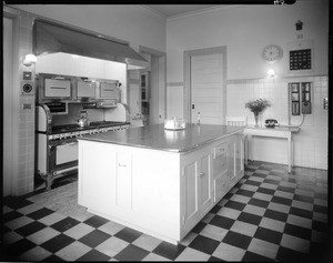 Kitchen, Doheny Mansion, Chester Place, Los Angeles, Calif., 1933