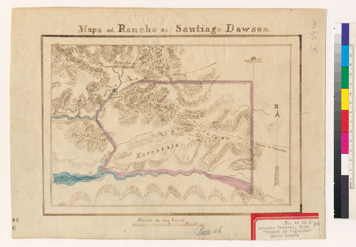 Mapa del Rancho de Santiago Dawson : [Rancho Cañada de Pogolimi, Sonoma Co., Calif.]